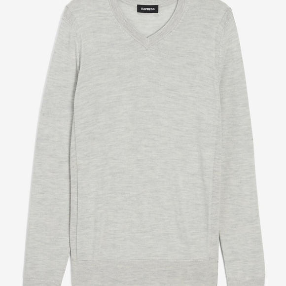 Solid Merino Wool V-Neck Sweater - Picture 3 of 6